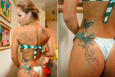 Natália Casassola mostra novas tatuagens