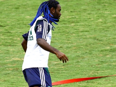 Love se despediu do Palmeiras no treino desta quinta-feira em Atibaia 