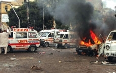 Tomada de local de atentado que ocorreu durante uma procisso muulmana em Karachi