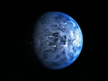 Impress�o art�stica do planeta azul HD 189733b mostra cores que lembram a Terra