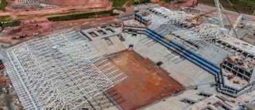 Itaquero est com obras avanadas para receber a Copa do Mundo, em junho de 2014