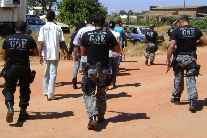 A Polcia Civil contou com a ajuda da PM para desarticular quadrilha no Oeste de MT
