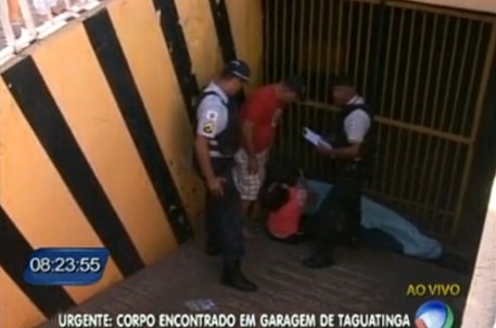 Corpo da vtima foi encontrado na rampa que d acesso  garagem do prdio