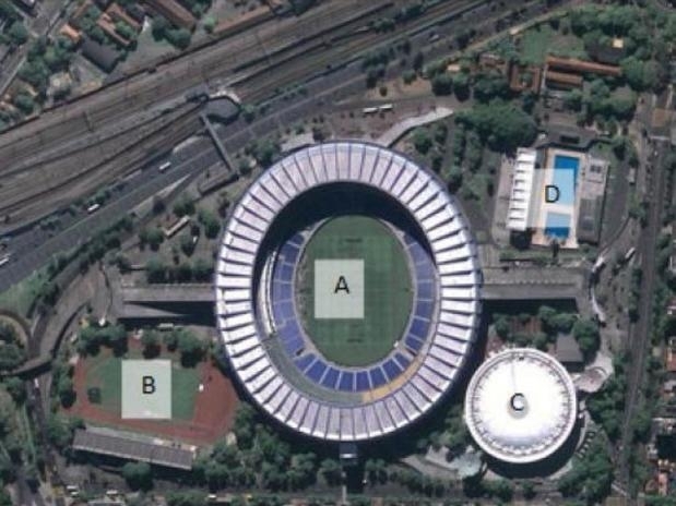 Entorno do Complexo do Maracan, em imagem de 2012