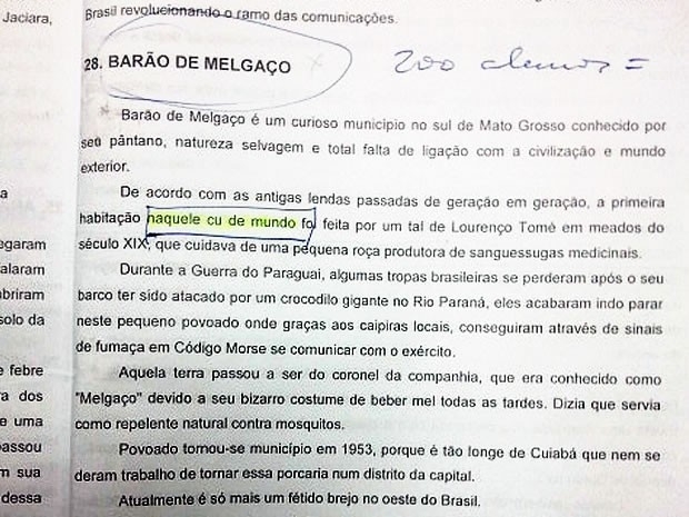 Cartilha classifica Baro de Melgao de 