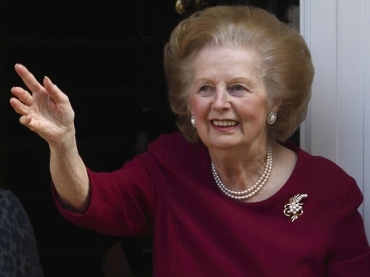 A ex-premi� brit�nica Margaret Thatcher em uma de suas �ltimas apari��es p�blicas