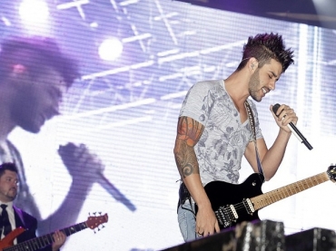 Gusttavo Lima durante show em Iper� (SP)