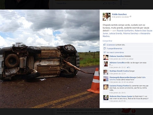Fotografia tirada por v�tima de acidente ocorrido em janeiro deste ano