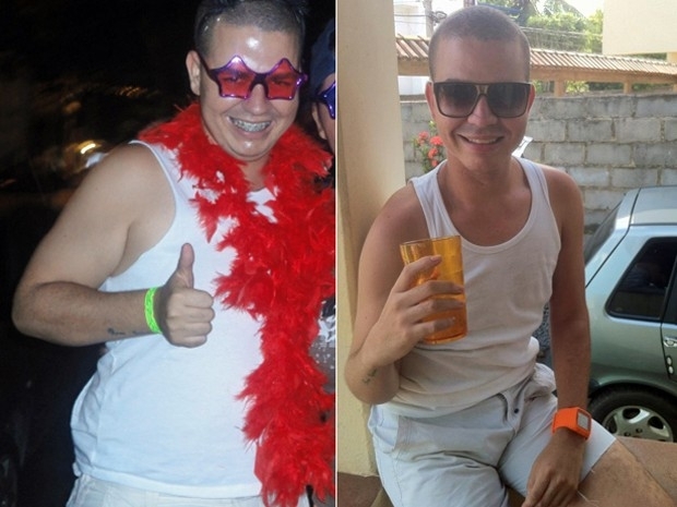 Aos 23 anos, com 95 kg, ele decidiu comear a mudar os hbitos para perder peso do jeito saudvel; fotos mostram antes e