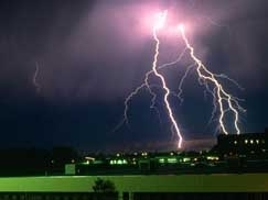 Probabilidade de algum ser atingido por um raio  de 0,8 para cada um milho de pessoas no Brasil