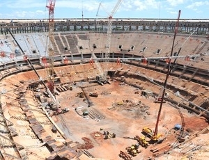 Obras do estdio Man Garrincha chegam ao fim de  2012 com 87% de concluso