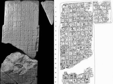 Estela encontrada em Tortuguero tem o texto que levou  interpretao do 