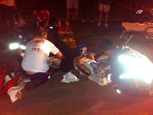 Motocilista sofreu fratura na perna durante acidente