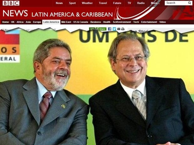 Em seu site, a rede de BBC d destaque para o fato de que Dirceu provavelmente ter de cumprir parte da pena na cadeia
