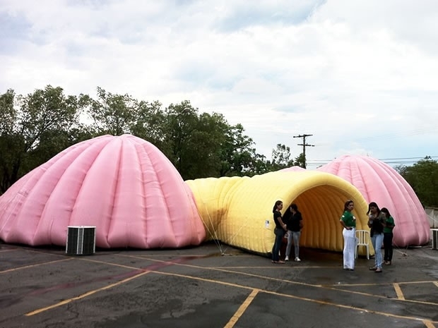 Pulmo inflvel est instalado no estacionamento do ginsio da UFMT em Cuiab