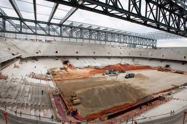Arena da Baixada, em Curitiba, cuja obras esto bastante atrasadas e preocupam a Fifa