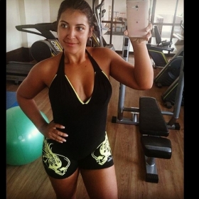 Priscila Pires mostrou que j emagreceu