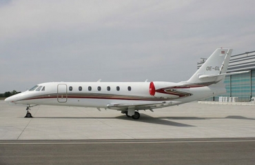 Jato executivo Citation Sovereign, do senador Blairo Maggi, no aeroporto Marechal Rondon, nesta 6�