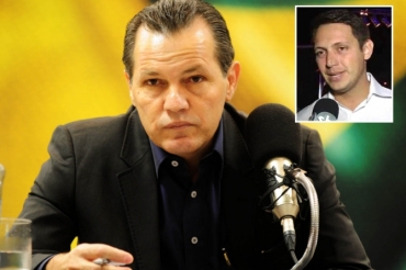 O governador Silval Barbosa teria mandado seu filho Rodrigo (no detalhe) a So Paulo