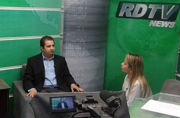 Prefeito de Maril�ndia, Wener Santos, do PR, em entrevista � jornalista Talita Ormond, nesta 4�