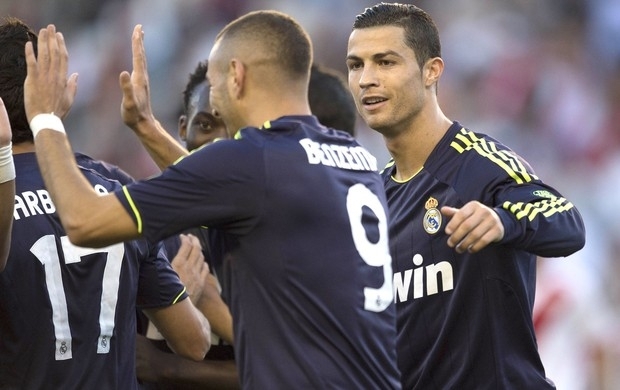 Benzema e Cristiano Ronaldo marcaram os gols do Real Madrid nesta segunda
