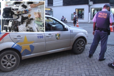 A quadrilha foi presa pela PM; suspeita � de que haja envolvimento com o tr�fico de drogas