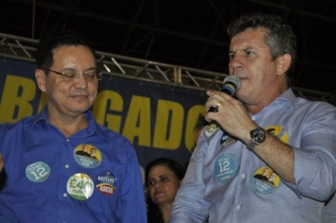 Eduardo Botelho com o presidente do PSB, Mauro Mendes, durante a campanha eleitoral