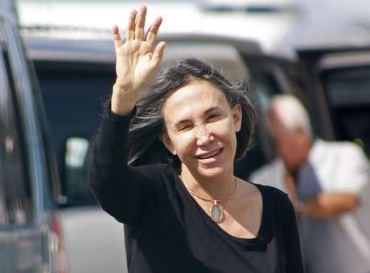 Florinda durante o vel�rio de Chespirito em novembro de 2014