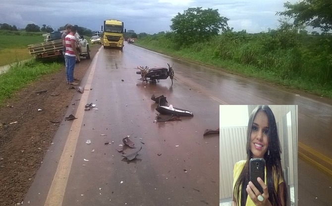 D-20 pulou quebra-molas em frente a frigorfico e matou enfermeira que transitava em Honda Biz