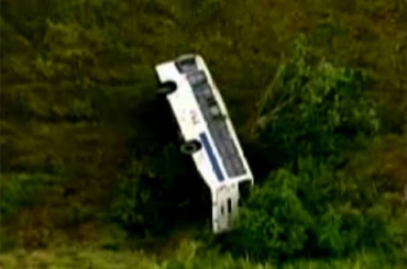 �nibus capotou pr�ximo ao munic�pio de Candeias