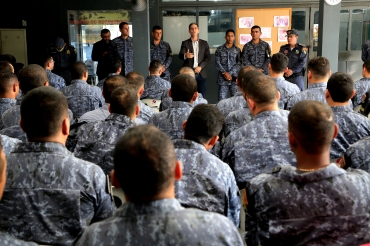 Visita do secret�rio de Seguran�a � Rotam - Foto por: Lenine Martins/Sesp-MT