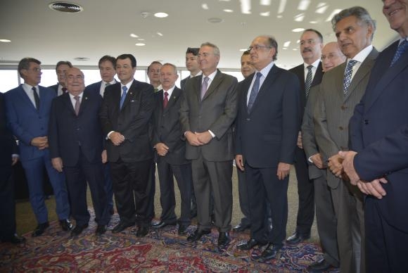 O presidente do Tribunal Superior Eleitoral, Gilmar Mendes, durante reunio com parlamentares no TSE