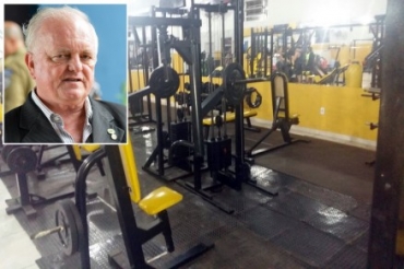 Uma das academias interditadas pelo Cref, presidido por Carlos Alberto Eilert (detalhe)