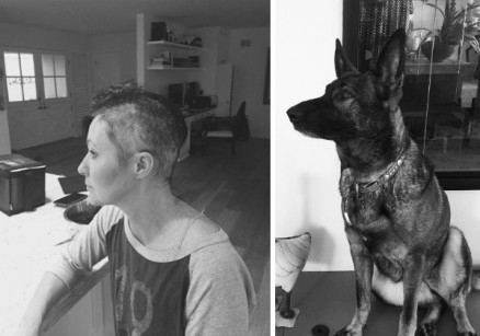 A atriz Shannen Doherty e seu cachorro