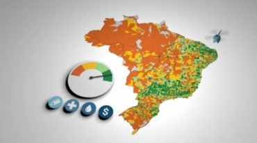 Mapa mostra como est a eficincia dos municpios do pas, sendo verde eficiente e laranja ineficiente