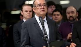 O presidente do Tribunal Superior Eleitoral (TSE), ministro Gilmar Mendes, participou da cerim�nia de Assinatura Digital e Lacra��o dos Sistemas que ser�o utilizados nas elei��es de outubro