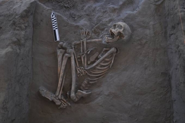 O esqueleto foi encontrado em Nova Gales do Sul, na Austrlia, em 2014 (Michael Westaway/Antiquity Publications/Divulgao)