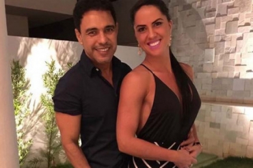 O cantor Zez Di Camargo e atual mulher, Graciele Lacerda