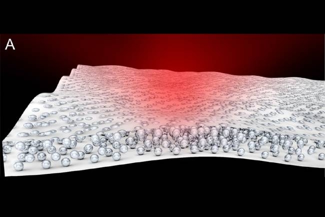 A pelcula, ainda sem nome,  feita de polmeros transparentes, microfibras de vidro e revestimento de prata (Science/Divulgao)