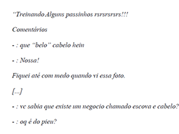 No processo, foram anexados os comentrios feitos contra a aluna no Orkut (Foto: Reproduo)