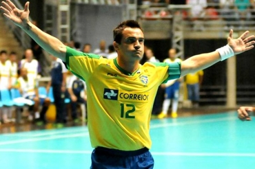 Falco durante seu ltimo jogo pela Seleo Brasileira de Futsal - 26/03/2016 (CBFS/Divulgao)