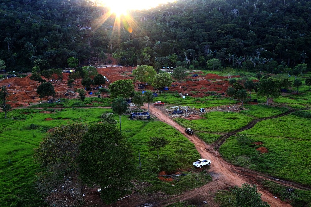 Ao de foras policiais desocupou pela 4 vez garimpo em Pontes e Lacerda (Foto: Lenine Martins/Sesp-MT)