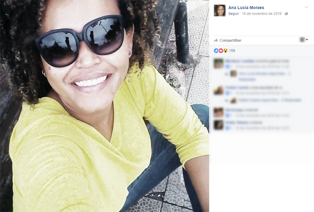 Ana Lcia Moraes engoliu caco de vidro em cerveja em bar de Cuiab (Foto: Facebook/Reproduo)