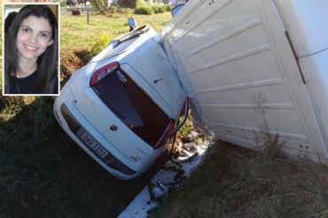 A professora Sandra Moreno (no detalhe) que morreu em um acidente no Paran�