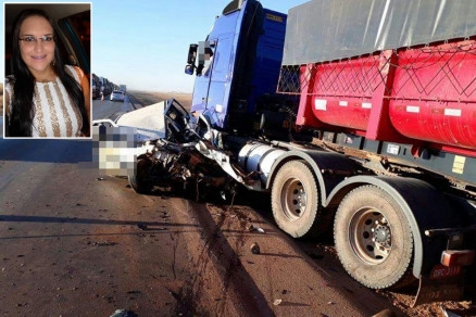 A analista Aline Buzanello ( no detalhe), que morreu no acidente em Nova Mutum