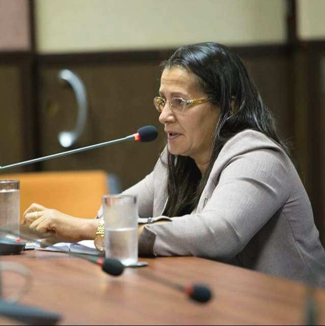 A presidente da Cmara Maria Aparecida durante evento em Cuiab para defender a manuteno do convnio para o Hospital de Nortelndia.