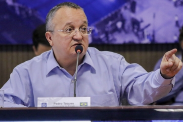 O governador Pedro Taques,que pode ter contas de gesto bloqueadas