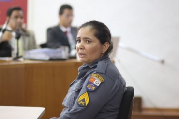 A sargento da Polcia Militar, Andria Pereira de Moura Cardoso, que depem nesta sexta