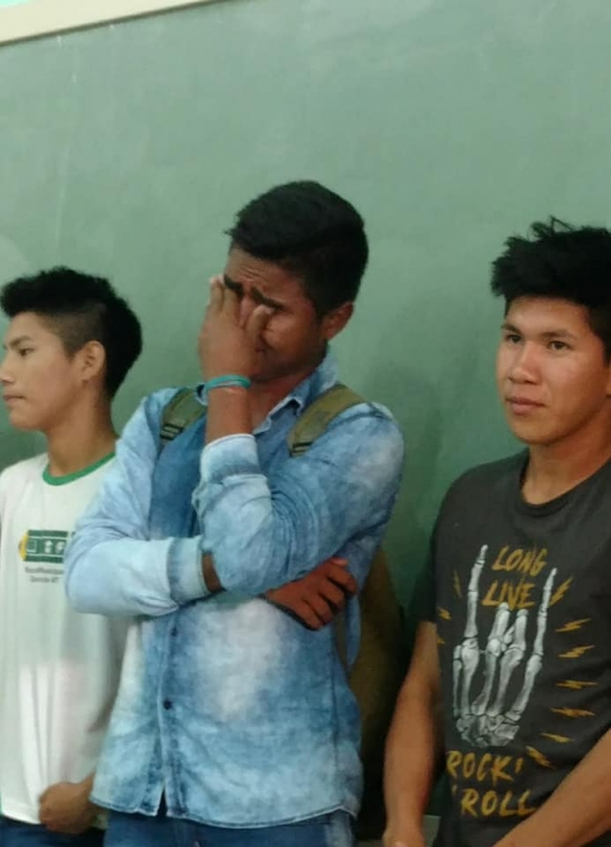 Aluno chorou quando soube da doao  Foto: Juarez Rodrigues/Arquivo pessoal