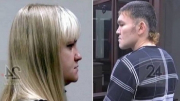 A agressora e a vtima em tribunal da Rssia